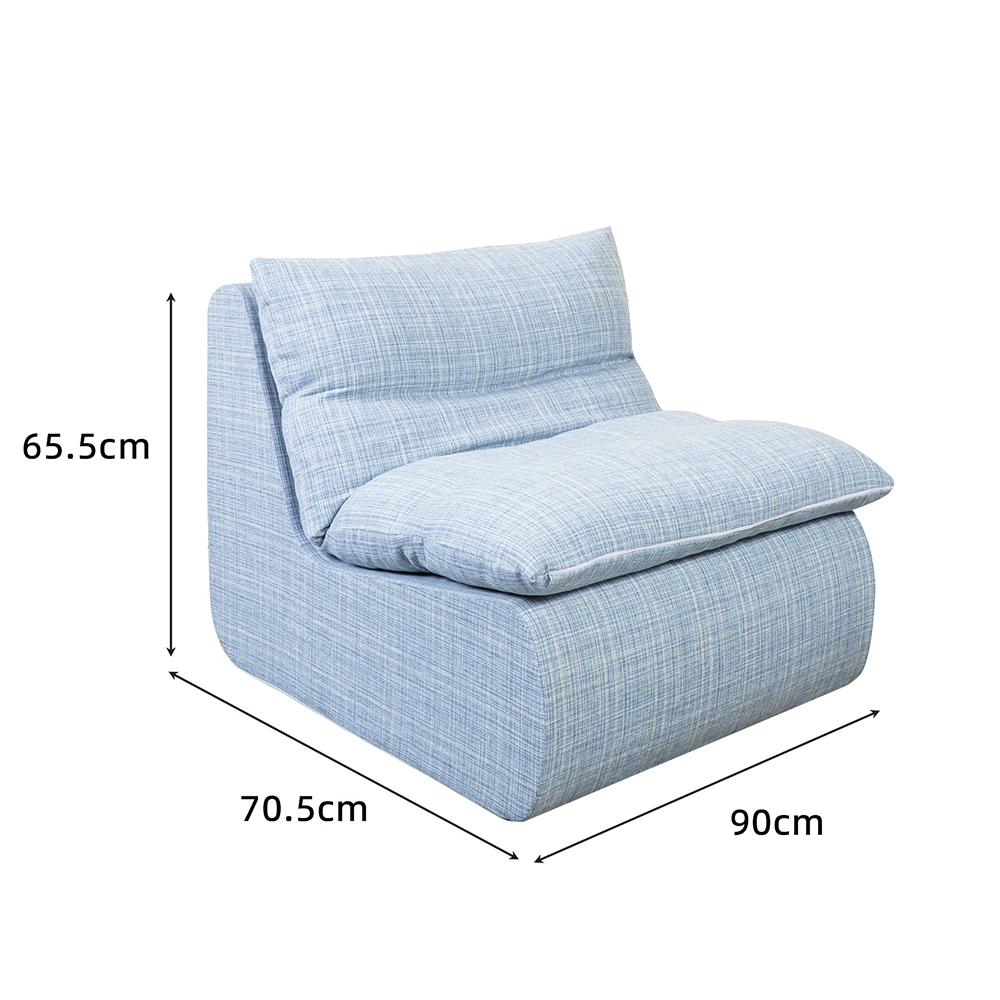 Blue single sofa with removable sponge padding