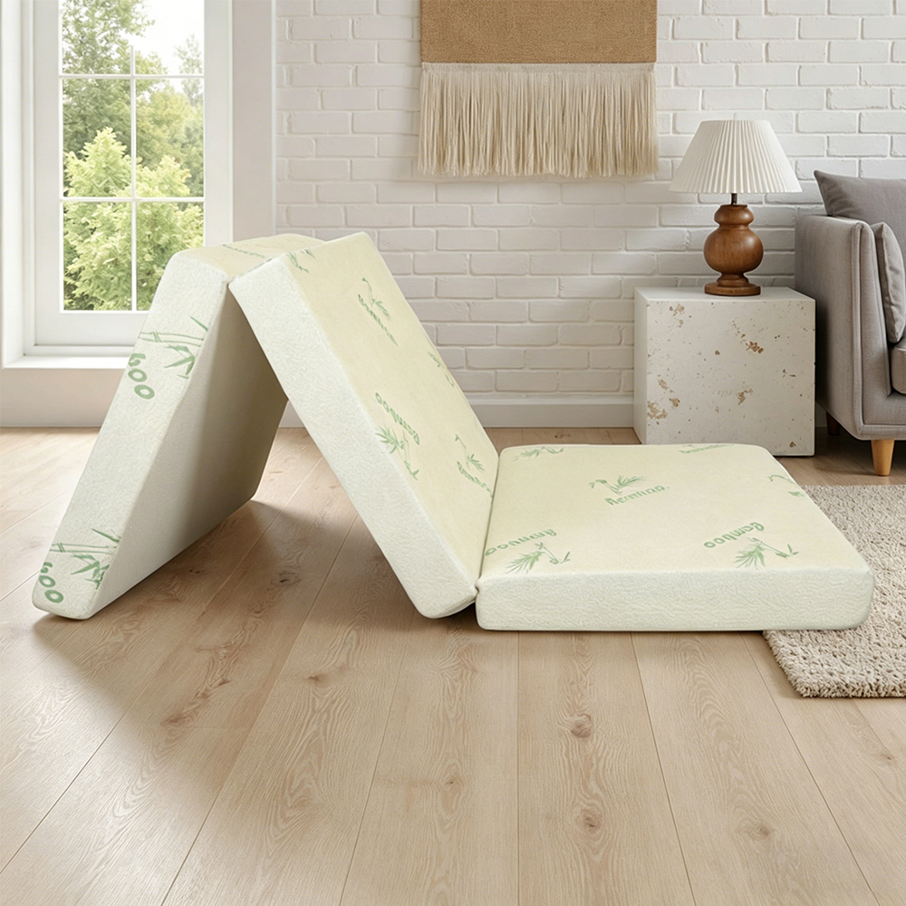 Triple-fold memory foam mattress