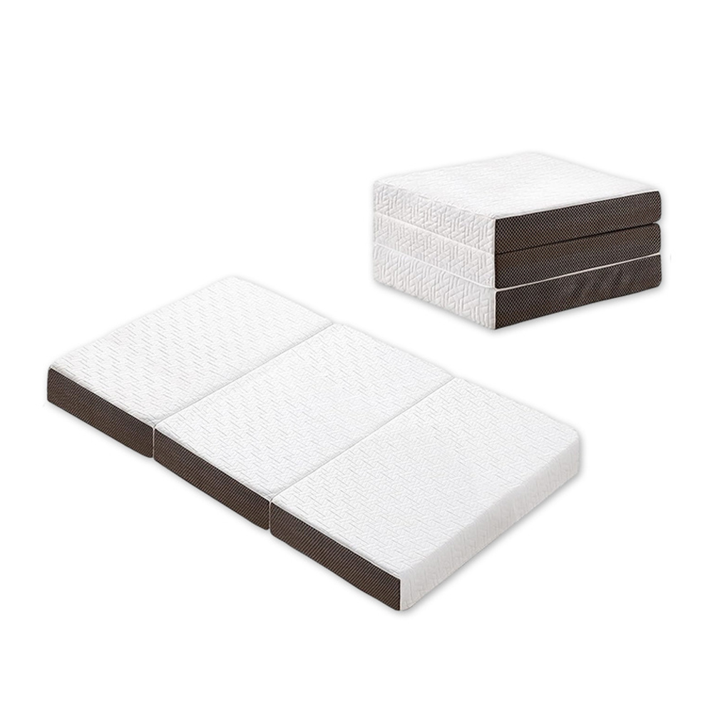 Memory foam gel triple fold mattress