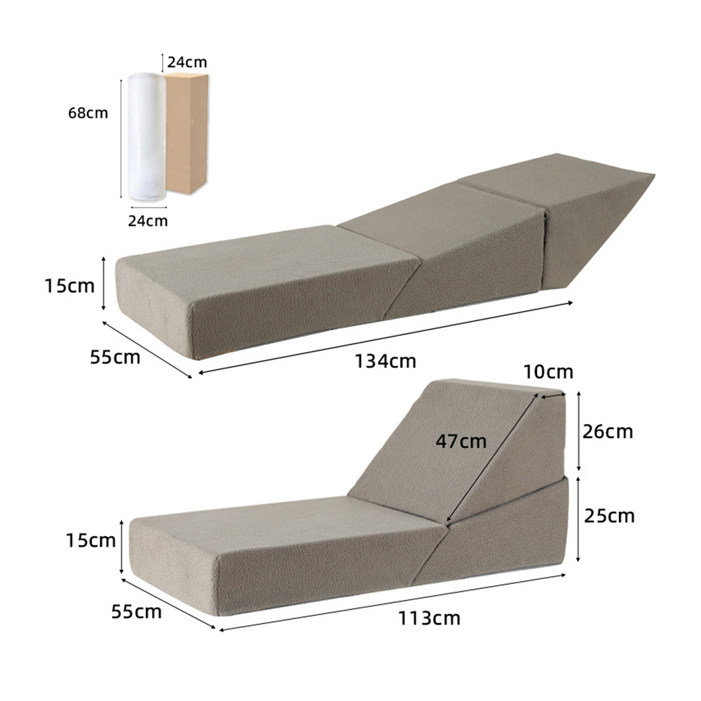 Multifunctional memory foam three-fold pad