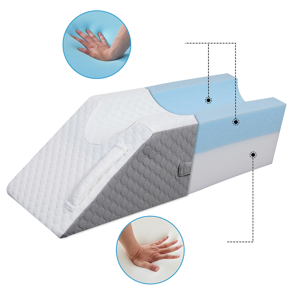 Grooved memory foam leg pillow