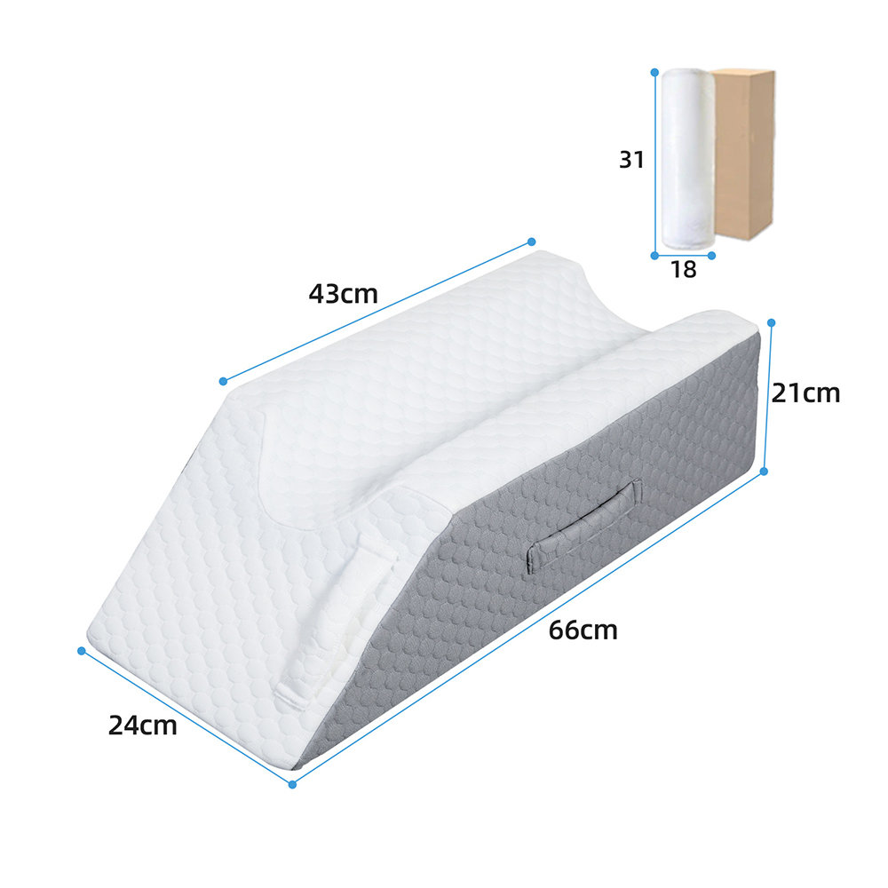 Grooved memory foam leg pillow