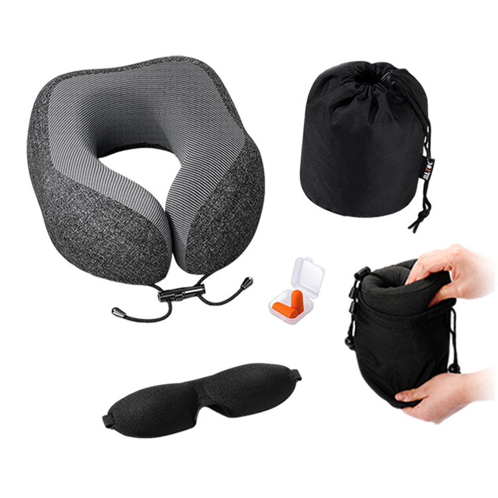 U-shaped removable memory foam neck pillow