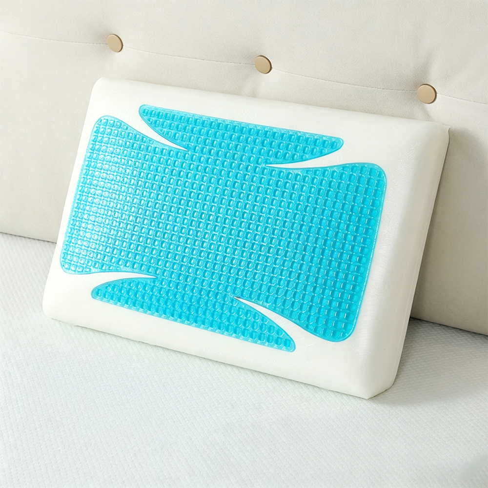 Gel memory foam bun pillow
