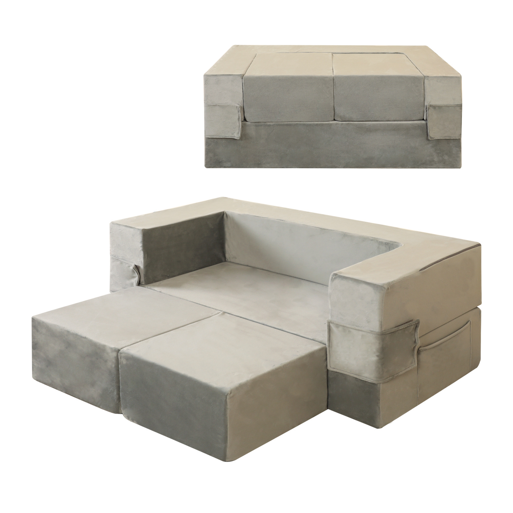 Four-piece foldable children's building block sofa set