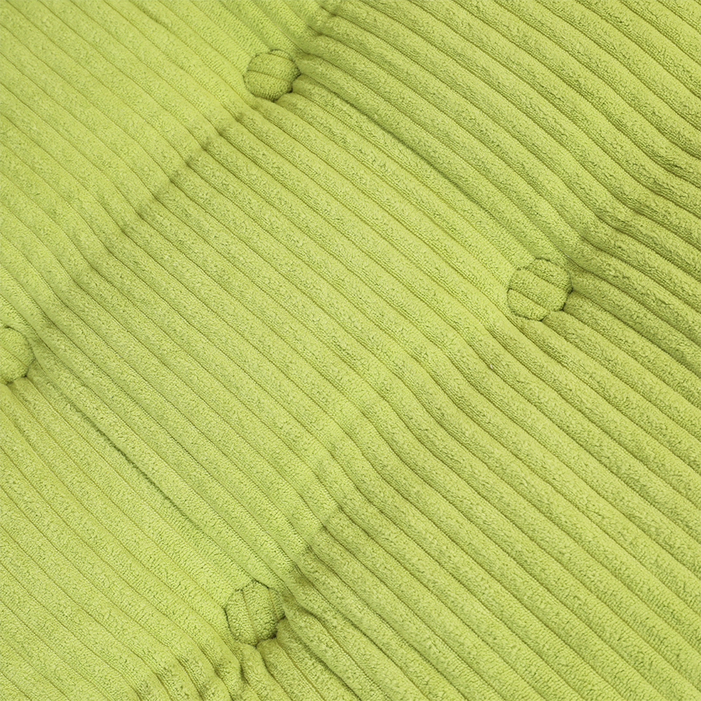 Green striped sofa with straps