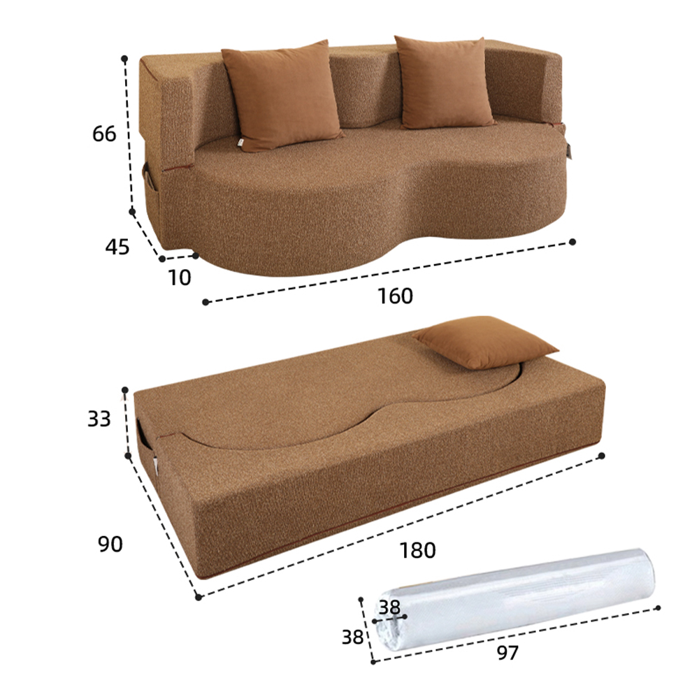 Foldable double sofa