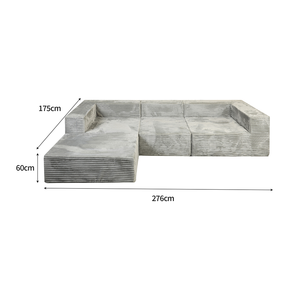 Gray multi-seater sofa