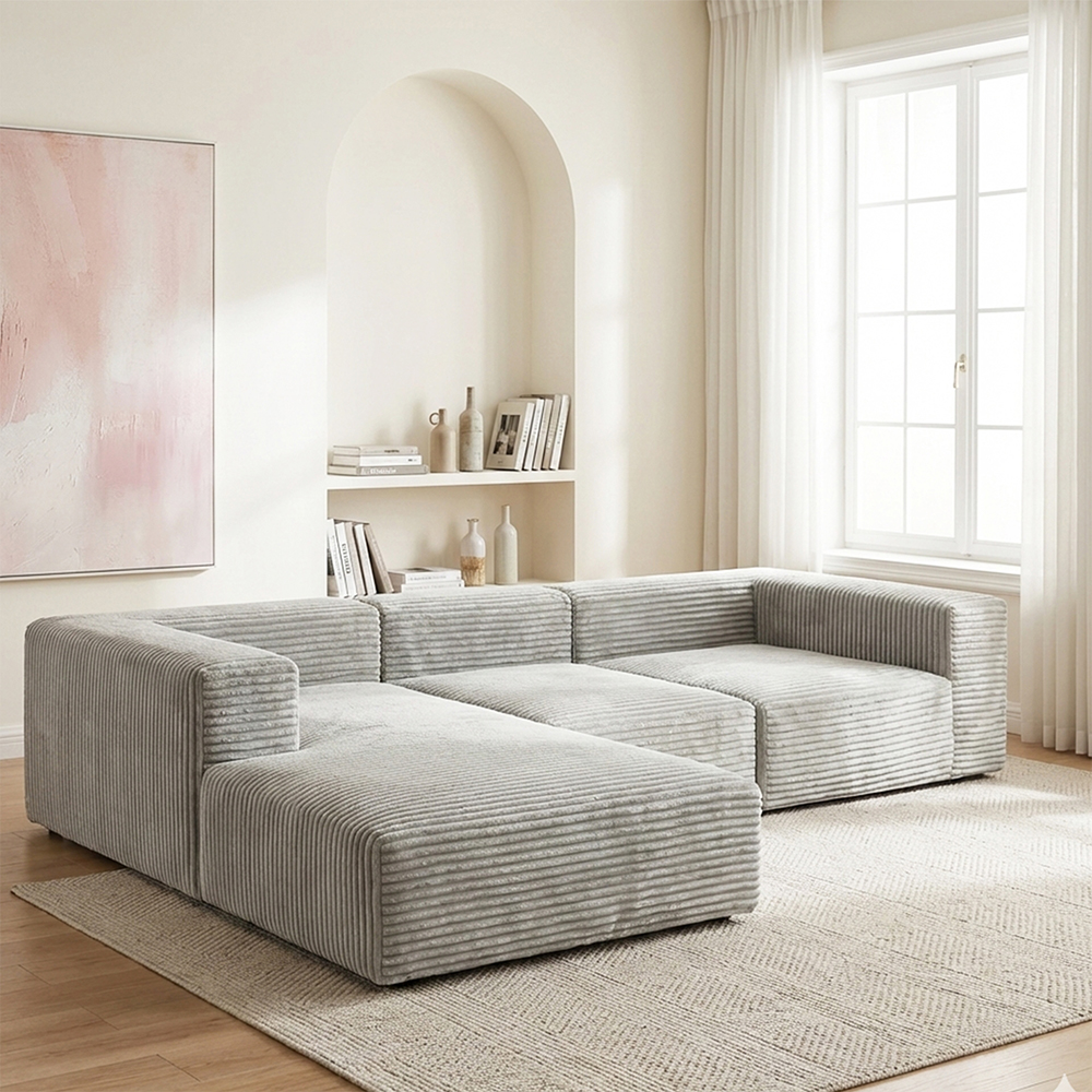 Gray multi-seater sofa