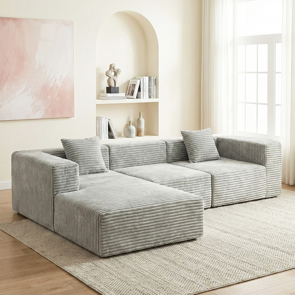 Gray multi-seater sofa