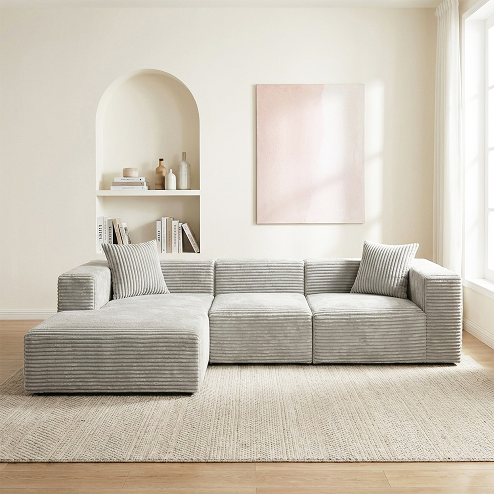 Gray multi-seater sofa