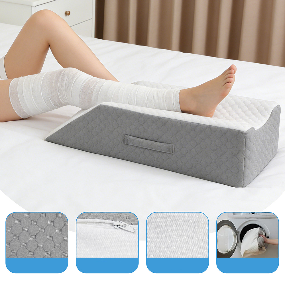 Grooved memory foam leg pillow